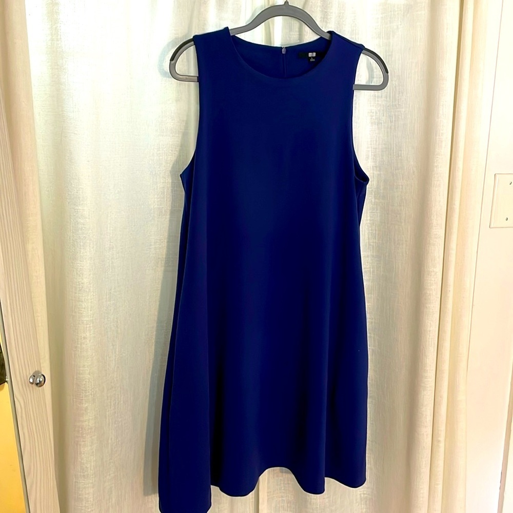 Uniqlo Ponte Jumper Dress Royal Blue Size‎ L EUC
